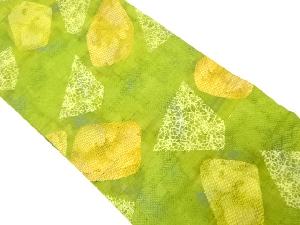 手織り紬　変わり石畳模様織り出し名古屋帯